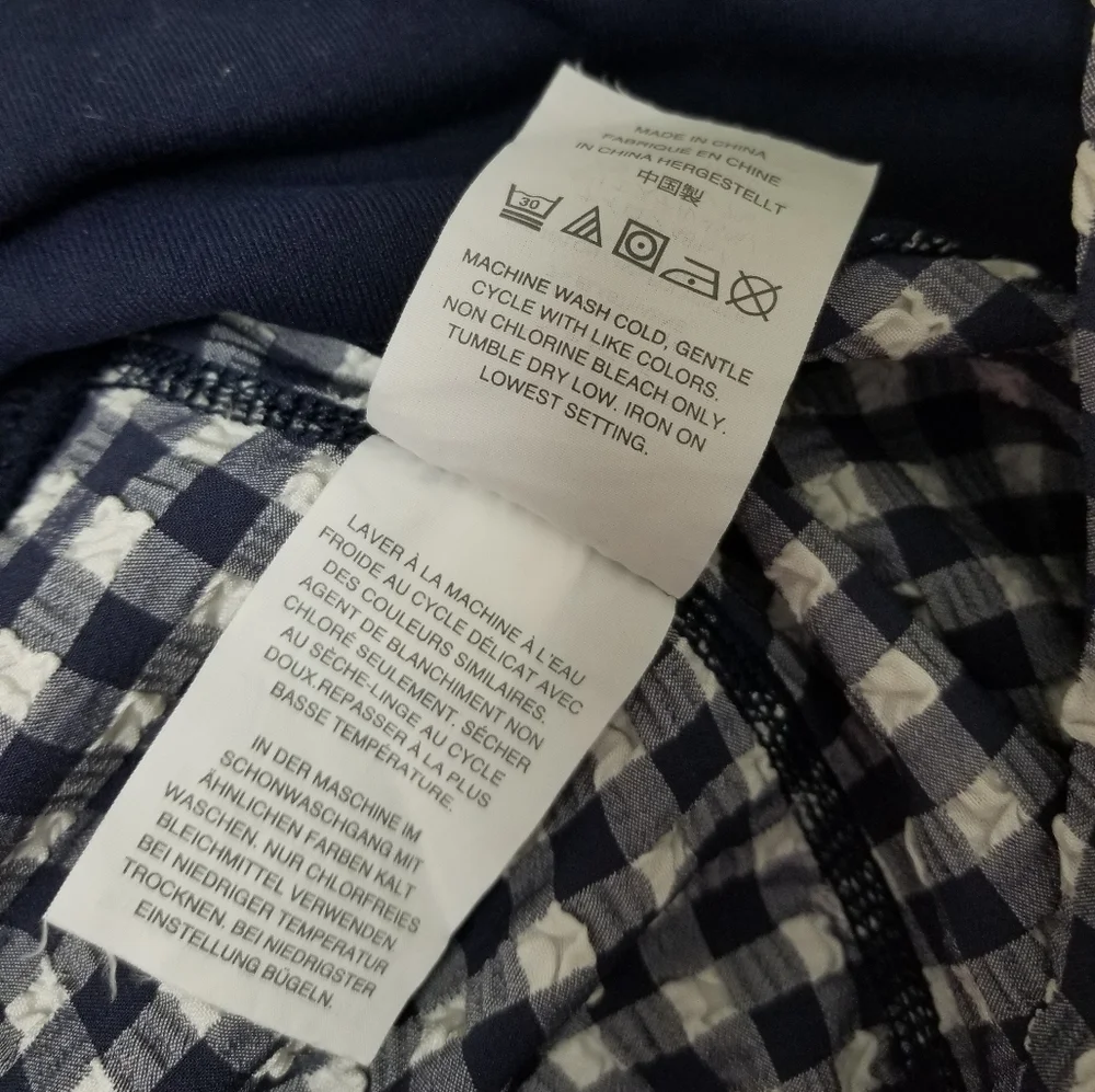 J.Crew Navy & White Gingham Puckered Cropped Seersucker Leggings XXXS-XS